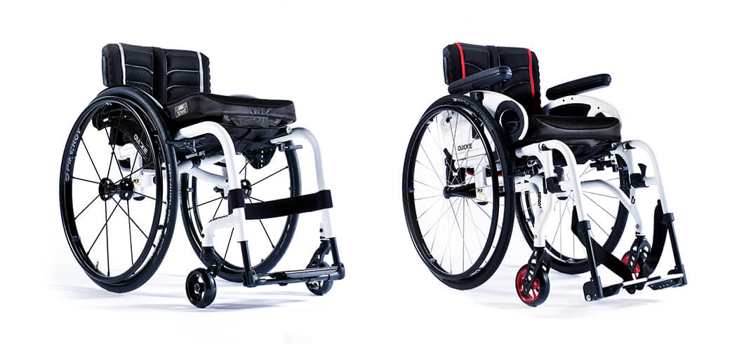Een rolstoel met vast voorframe versus een wegzwenkbaar voorframe (swing away).