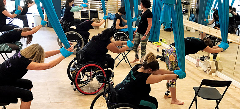 De populaire aerial yoga uit de Verenigde Staten.