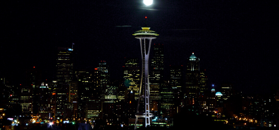De Space Needle toren in Seattle.